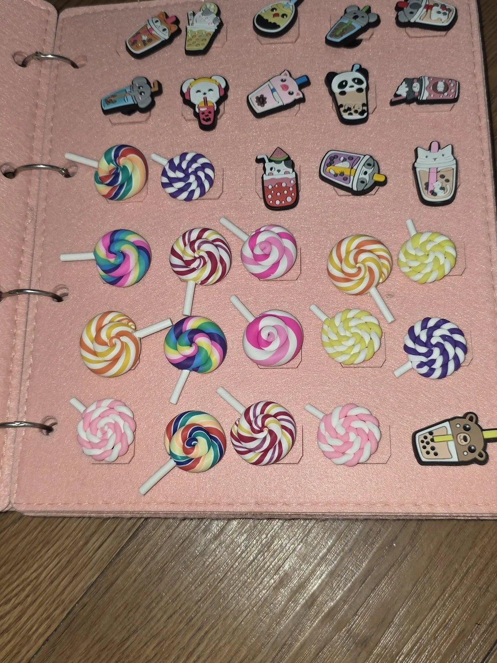 Croc Charms Blush Pink Ring-Bound Notebook with Elastic Strap